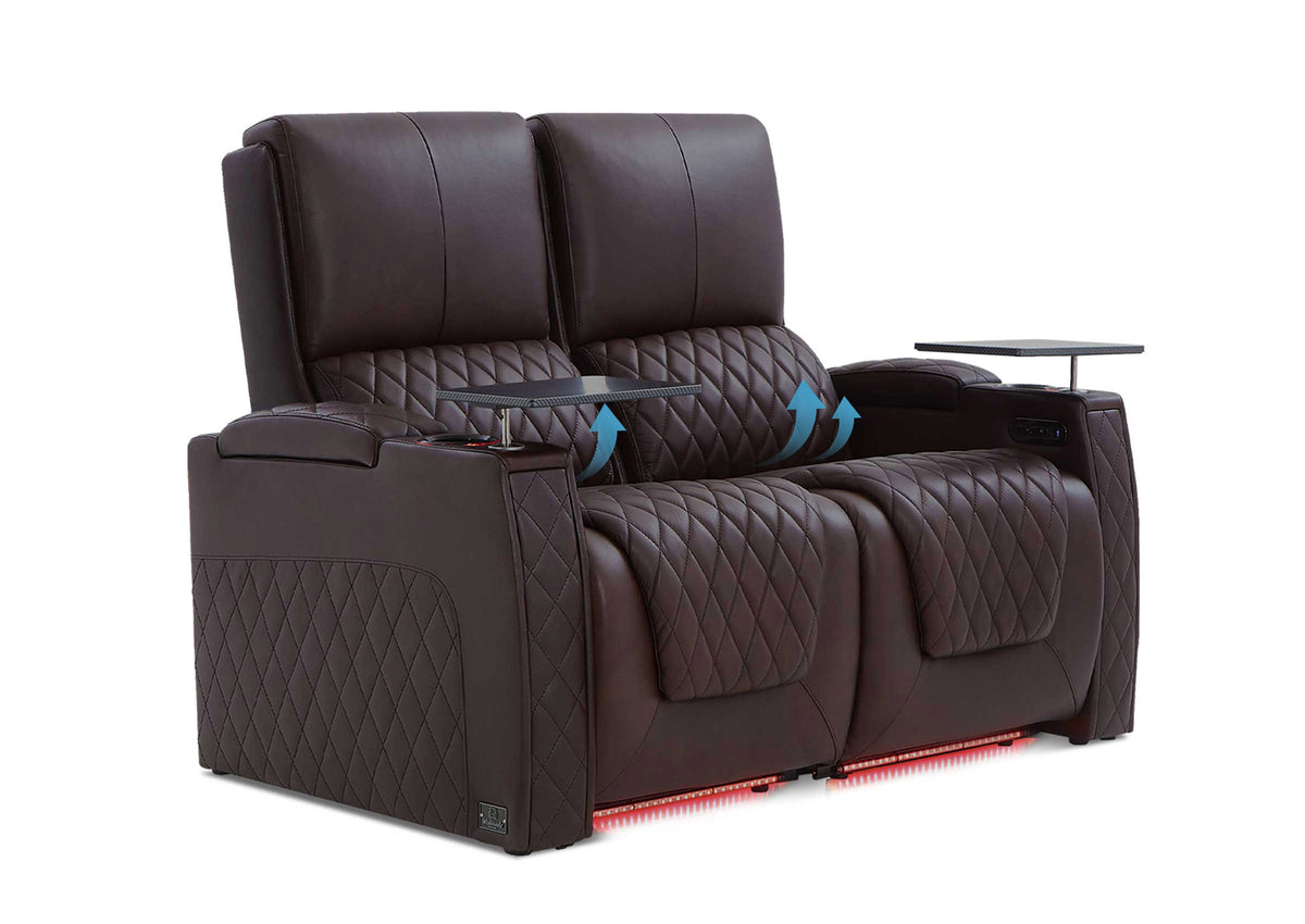 Weilianda AstroUltra Lumbar Series Two Seat Top Grain Leather Sofa with Built-in Lumbar Support