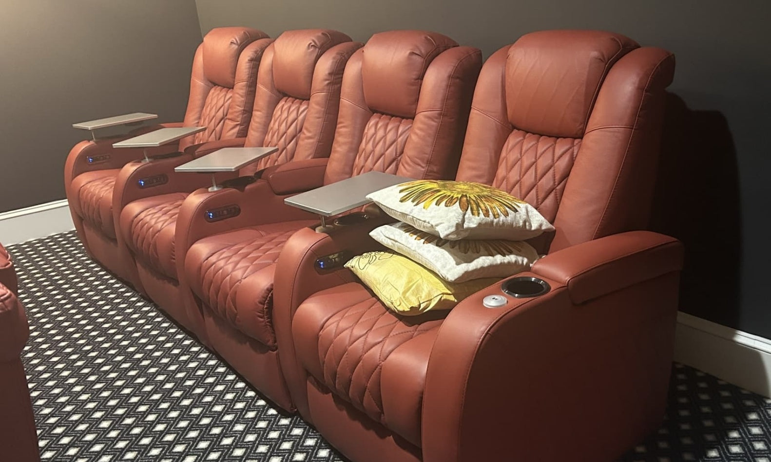 home Theater Seating 4-seat review red