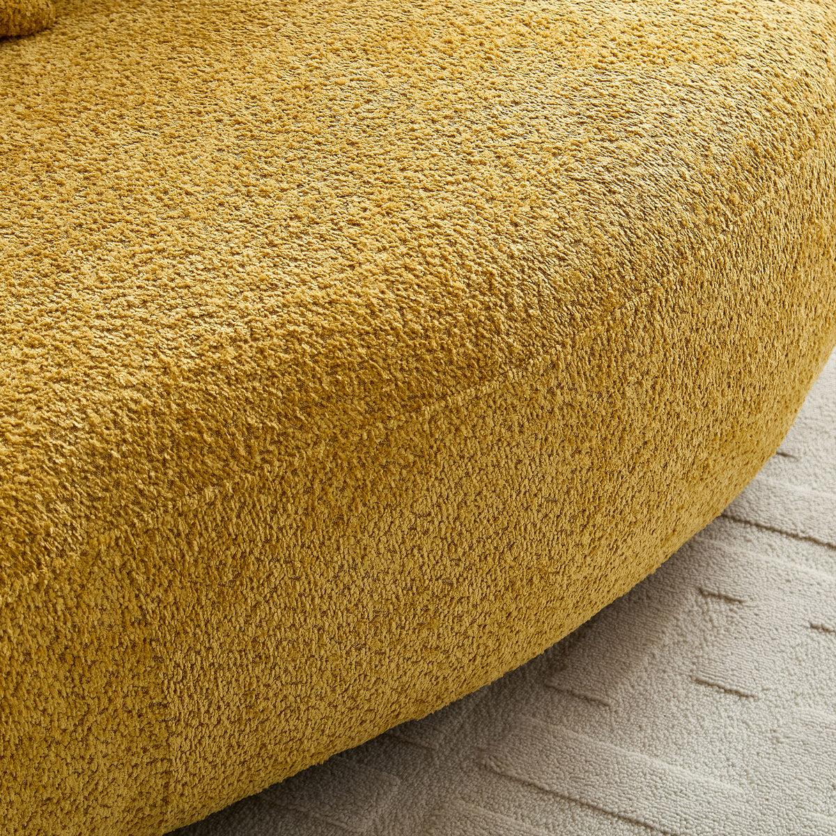 Chic 102.36" Curved 4-Seat Bouclé Sectional with Mid-Century Style