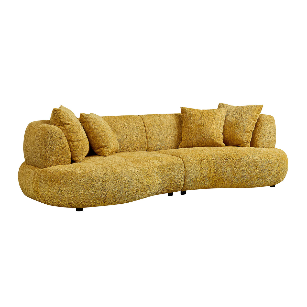 Chic 102.36" Curved 4-Seat Bouclé Sectional with Mid-Century Style