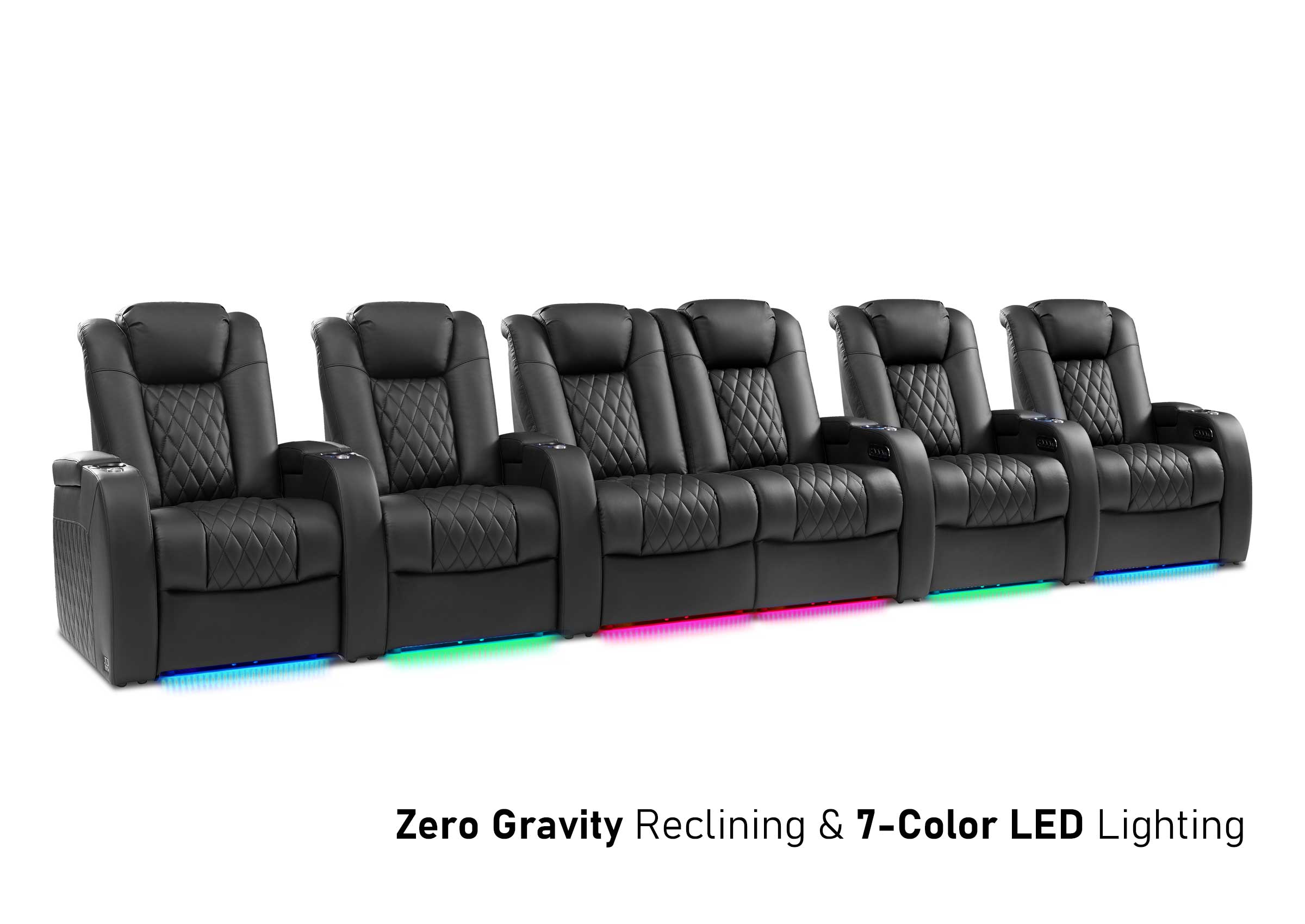 Weilianda 2026 Luxury Version 2.0 Six-Seat Movie Room Sofa | Zero Gravity Recliner with Customizable Ambient Lighting for Home Theater