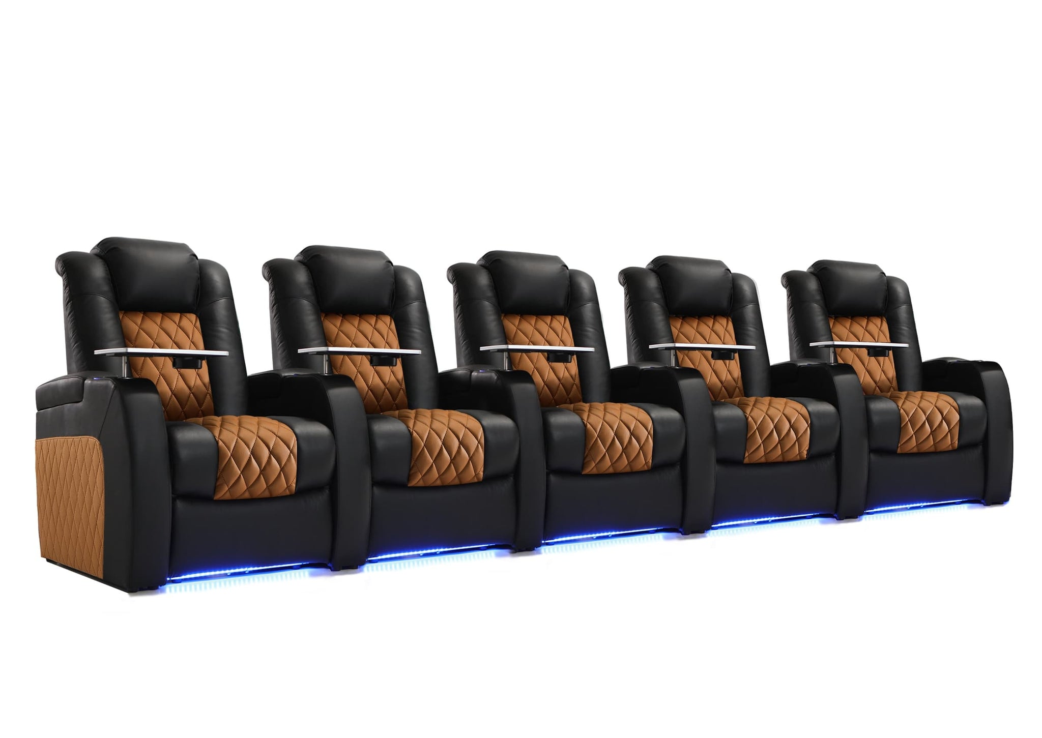 Collins 5-Piece Power Reclining Home Theater Seating Black