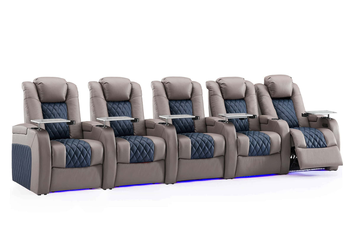 5 Seating Row | Set of 5 Home Theater Recliners