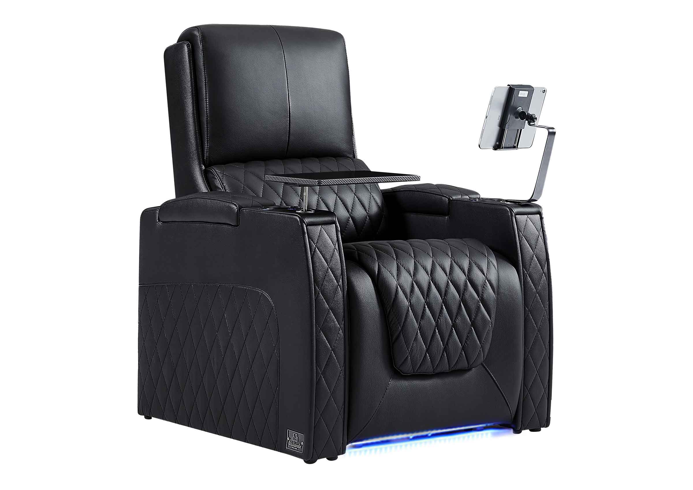 Weilianda 2025 Astronaut Series Zero Gravity Recliner for Home Theater With 7-color Ambient Lighting-Black