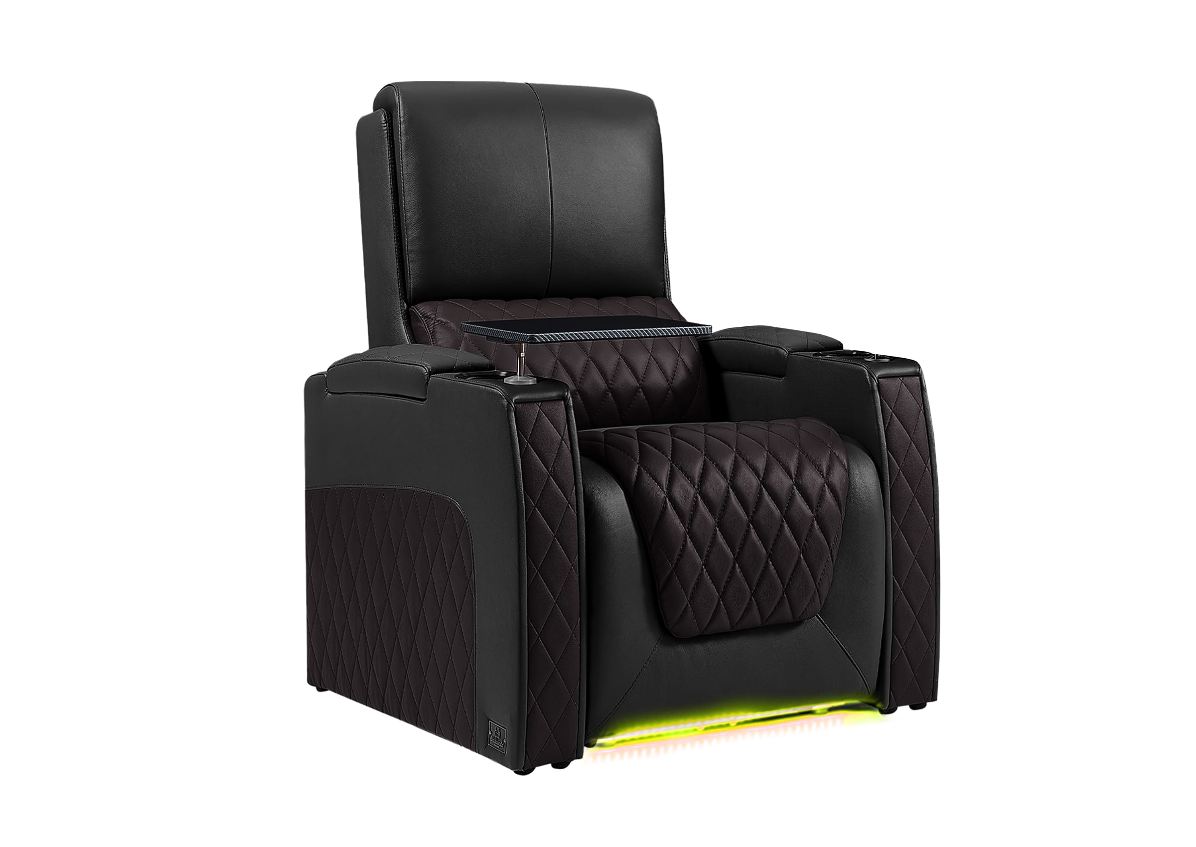 Weilianda AstroUltra Series Black Custom Two-Tone Single Power Recliner with Zero Gravity Seating