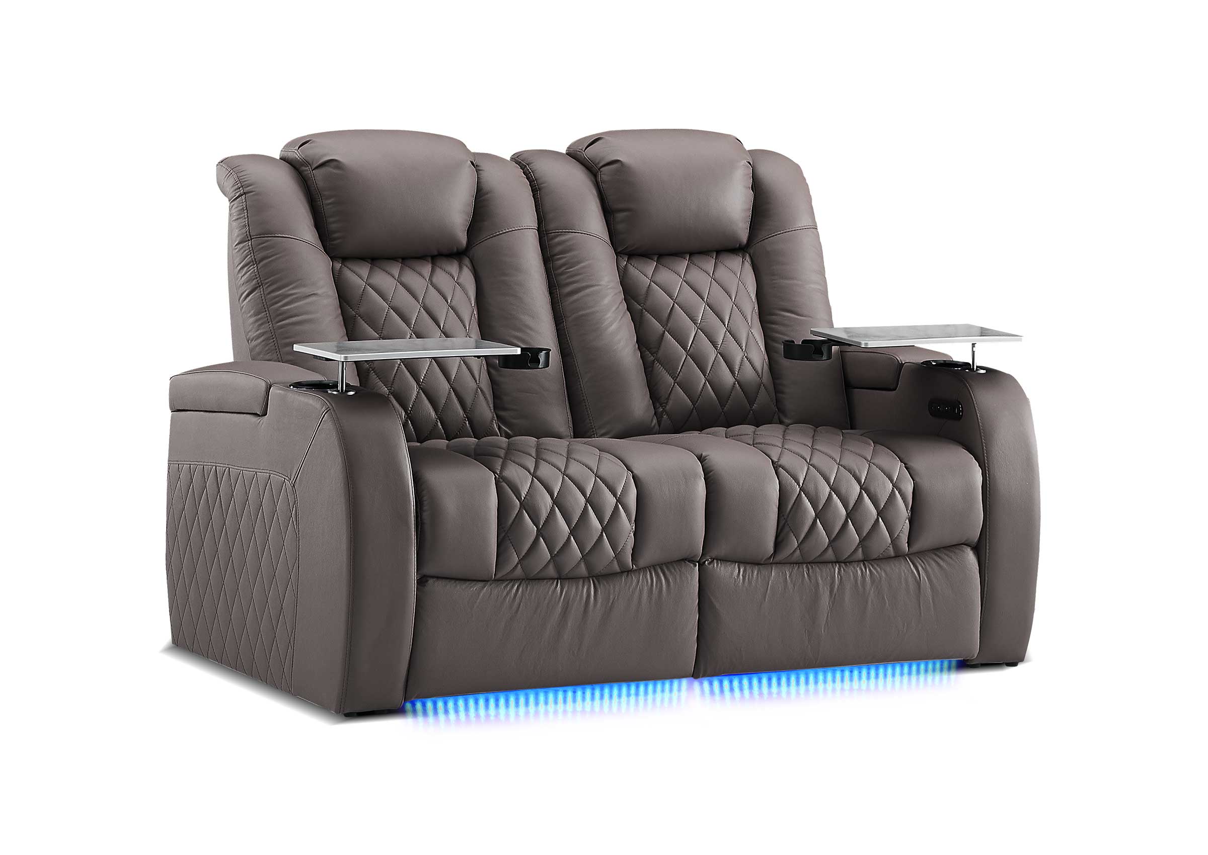 Weilianda FortLux XL Series – Big & Tall Design | Two-Seat Power Recliner with Ambient Lighting & Adjustable Headrest for Movie Room