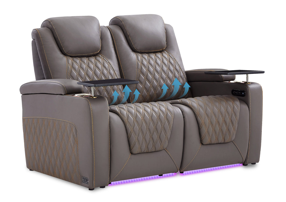 Weilianda Chic Lumbar Series 2-Seat Home Theater Sofa with Ergonomic Lumbar Support