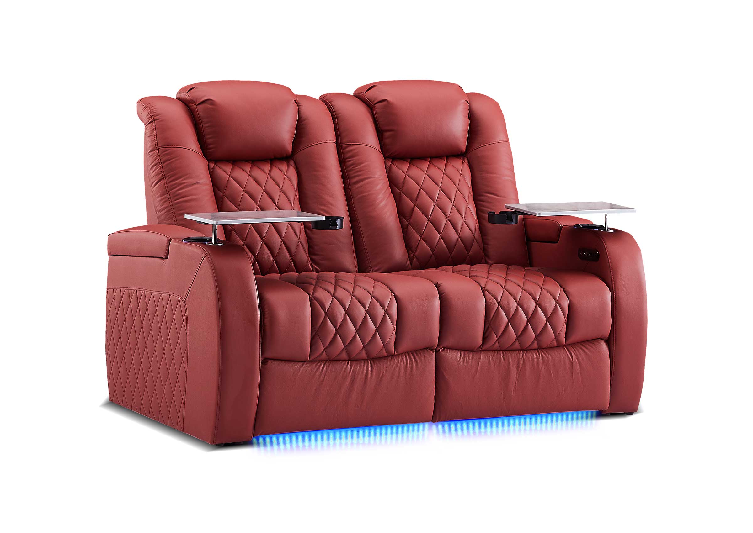 Weilianda FortLux XL Series – Big & Tall Design | Two-Seat Power Recliner with Ambient Lighting & Adjustable Headrest for Movie Room