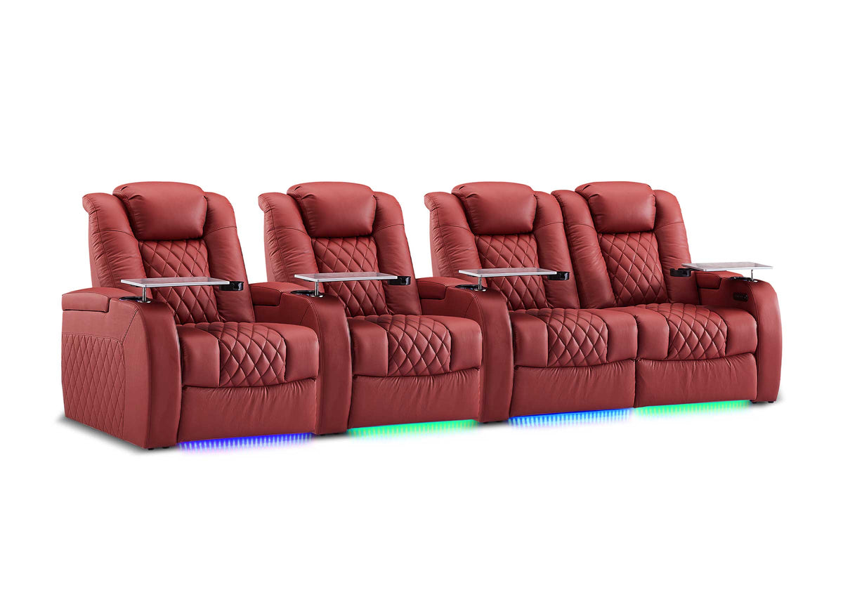 Weilianda FortLux XL Series – Big & Tall Design | 4-Seat Zero Gravity Leather Recliner for Living Room Home Theater