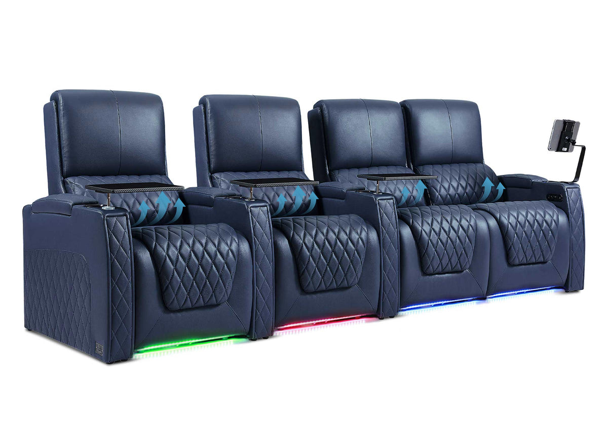 Weilianda AstroUltra Lumbar Series Movie Theater Seating with Adjustable Lumbar Support Row of 4 | Zero Gravity Recliner