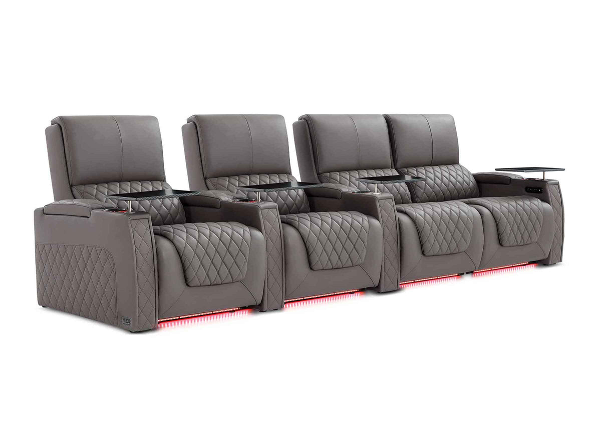 Weilianda AstroUltra XL Series – Big & Tall Design Four Seat Power Recliner | Top Grain Leather & Multi-color Lighting
