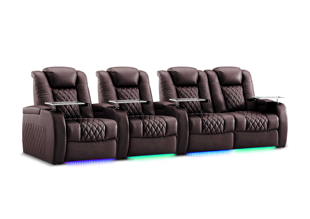 Weilianda FortLux XL Series – Big & Tall Design | 4-Seat Zero Gravity Leather Recliner for Living Room Home Theater