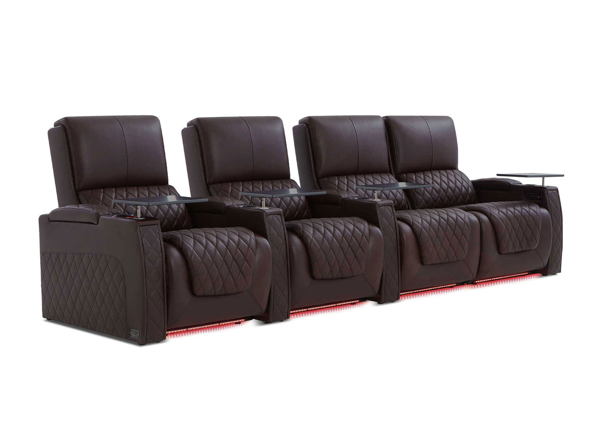 Weilianda AstroUltra XL Series – Big & Tall Design Four Seat Power Recliner | Top Grain Leather & Multi-color Lighting