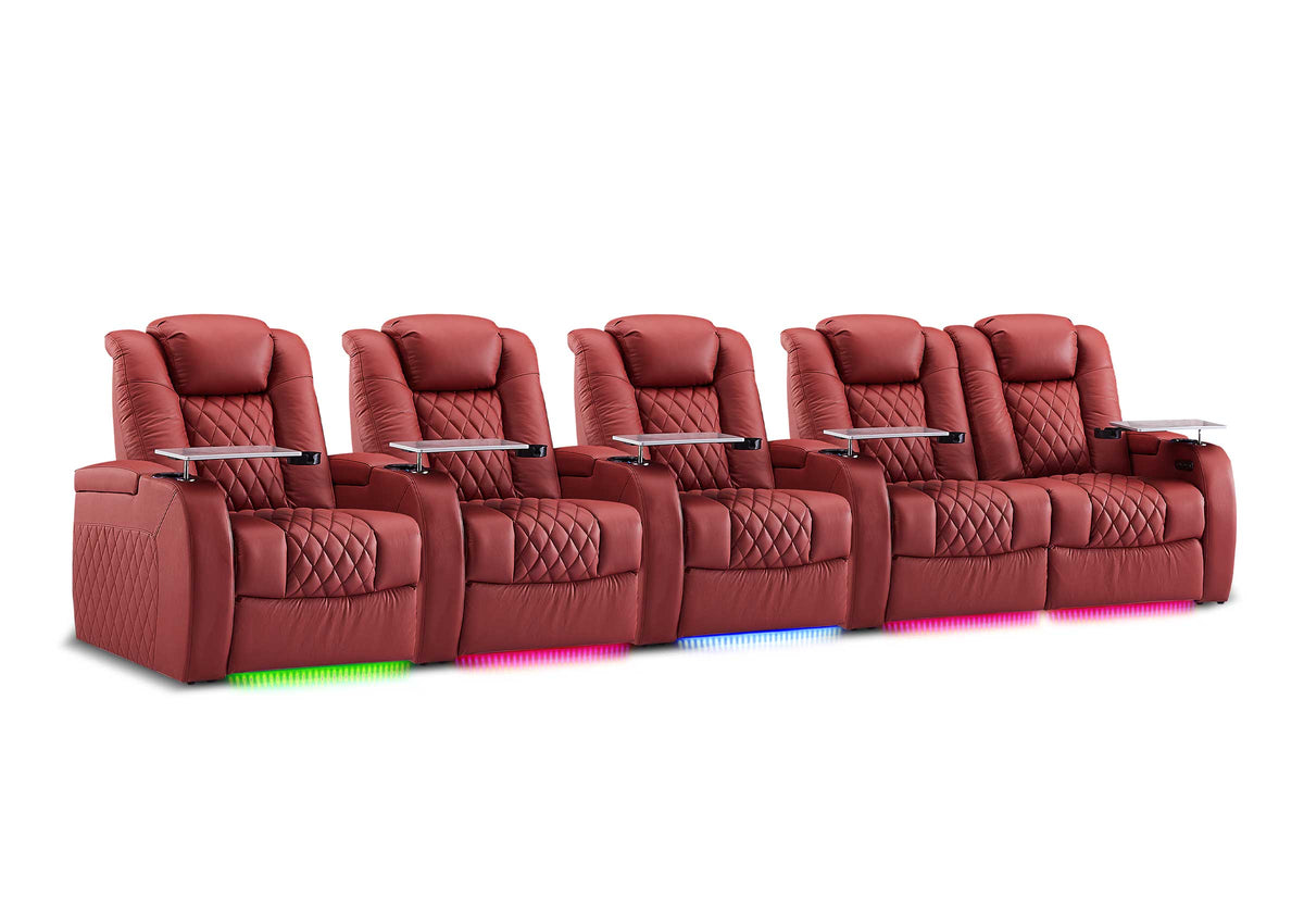 Weilianda FortLux XL Series - Oversized Comfortable Seating | Five-Seat Home Cinema Sofa with Top Grain Leather