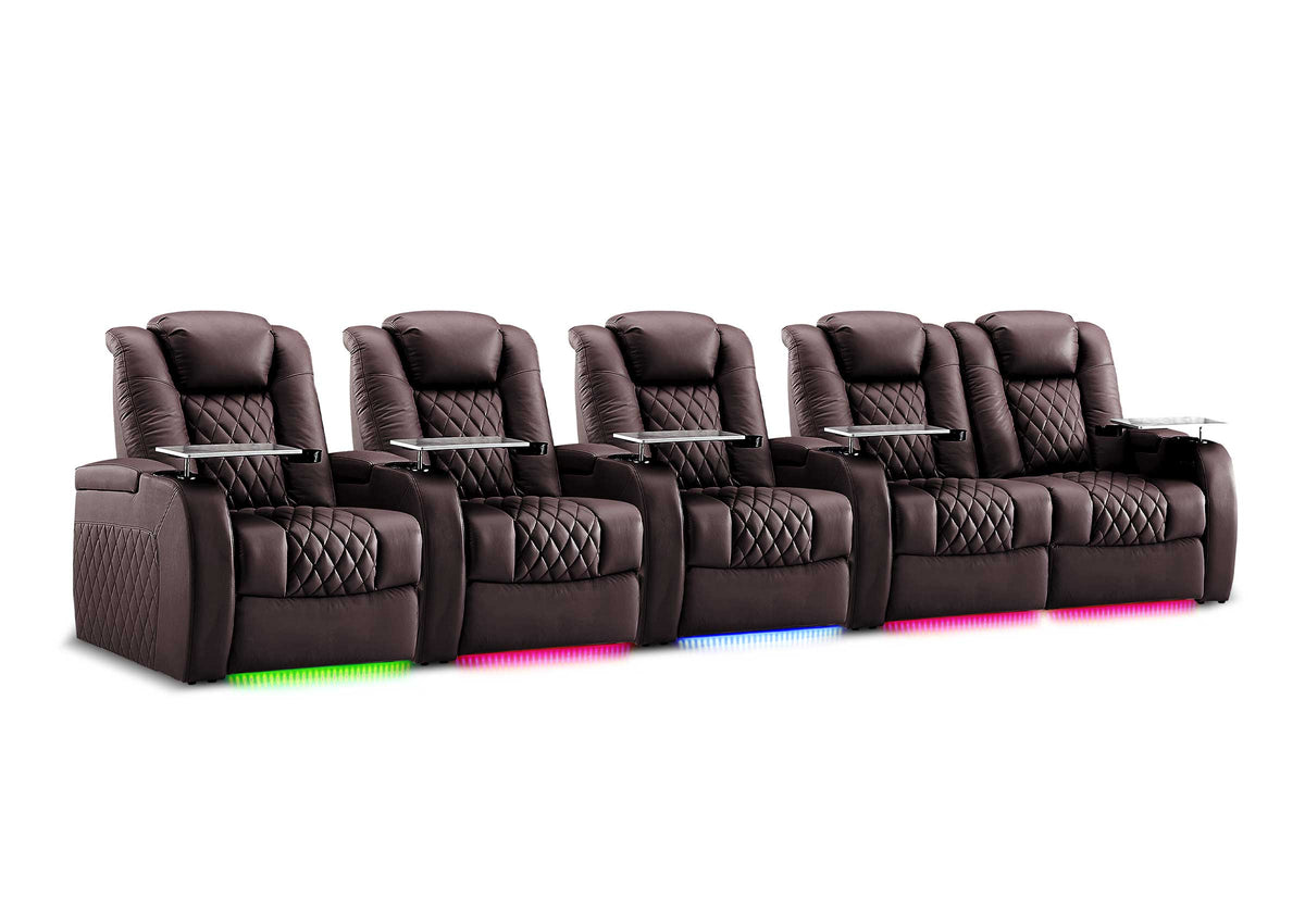 Weilianda FortLux XL Series - Oversized Comfortable Seating | Five-Seat Home Cinema Sofa with Top Grain Leather
