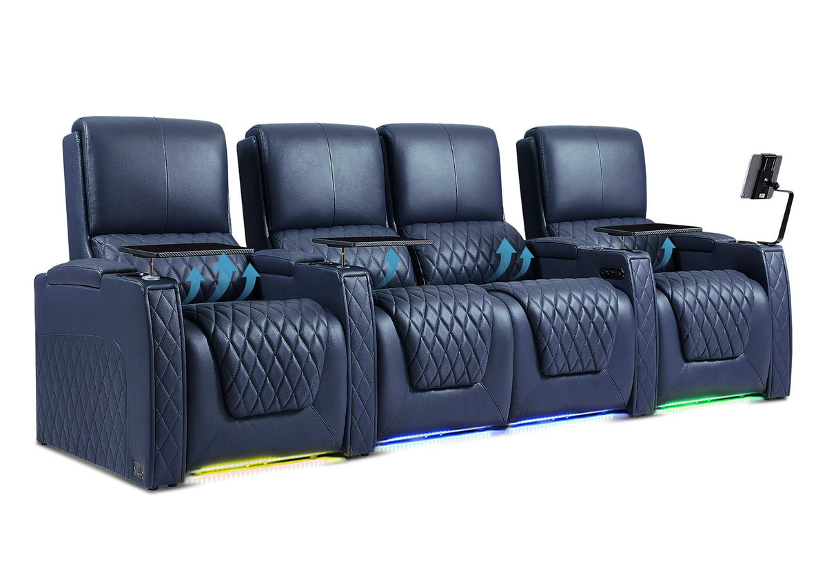 Weilianda AstroUltra Lumbar Series Movie Theater Seating with Adjustable Lumbar Support Row of 4 | Zero Gravity Recliner