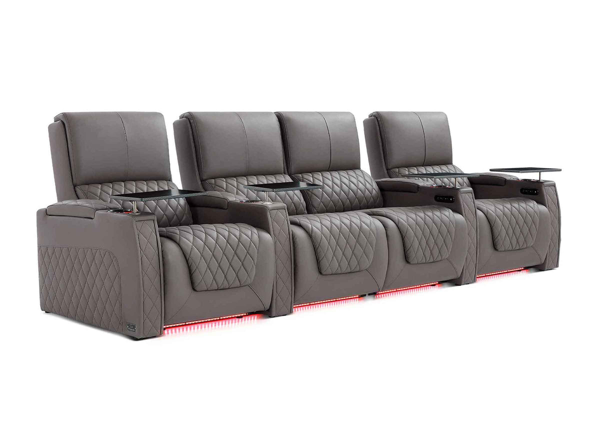 Weilianda AstroUltra XL Series – Big & Tall Design Four Seat Power Recliner | Top Grain Leather & Multi-color Lighting
