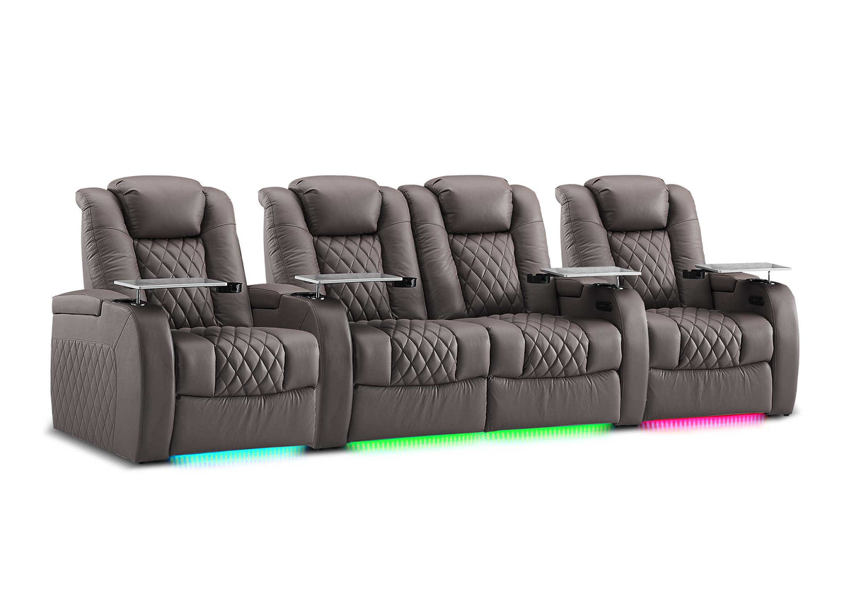 Weilianda FortLux XL Series – Big & Tall Design | 4-Seat Zero Gravity Leather Recliner for Living Room Home Theater