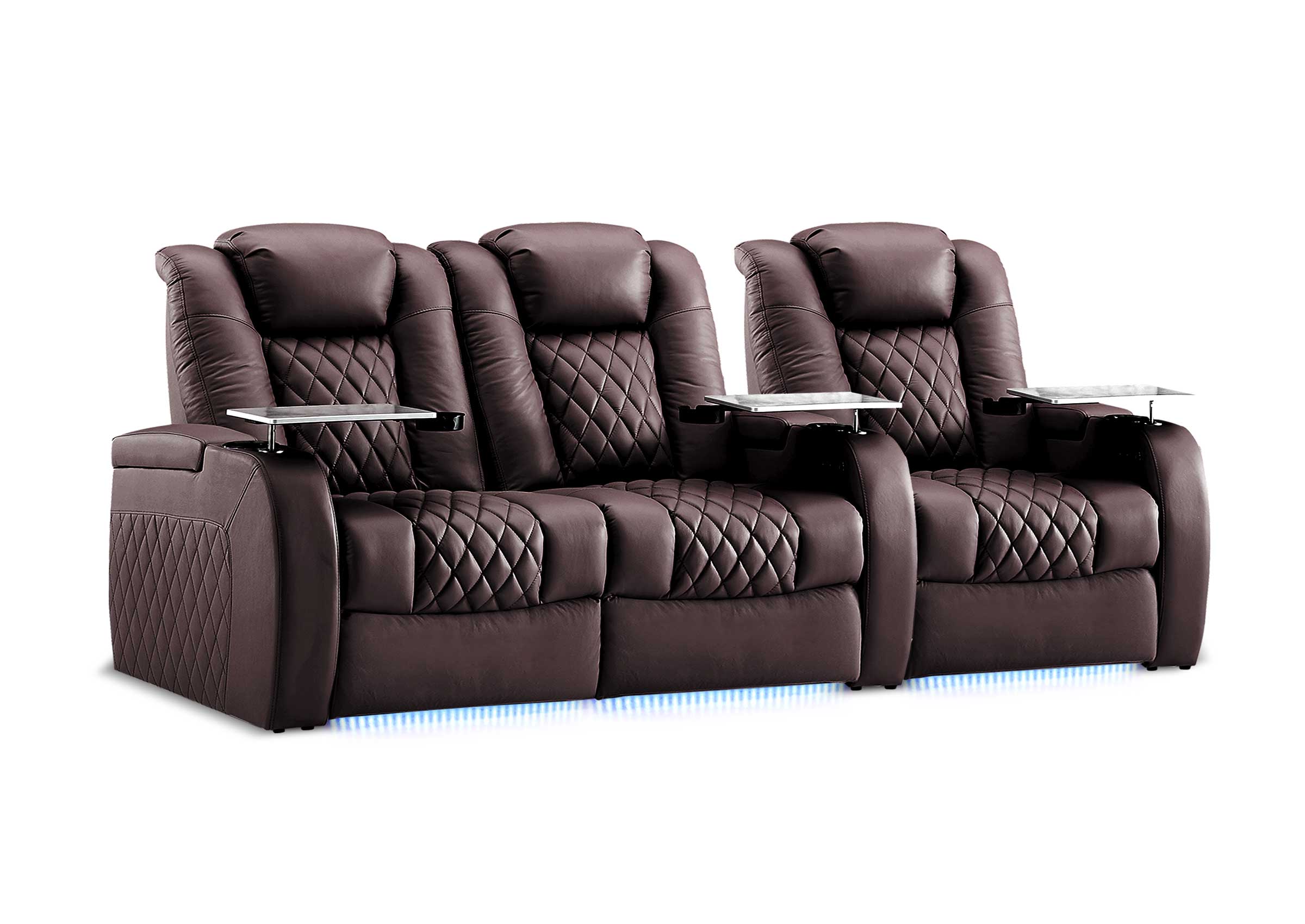 Weilianda FortLux XL Series – Big & Tall Design | Three-Seat Movie Theater Seating with Geniune Leather and USB Charging Ports