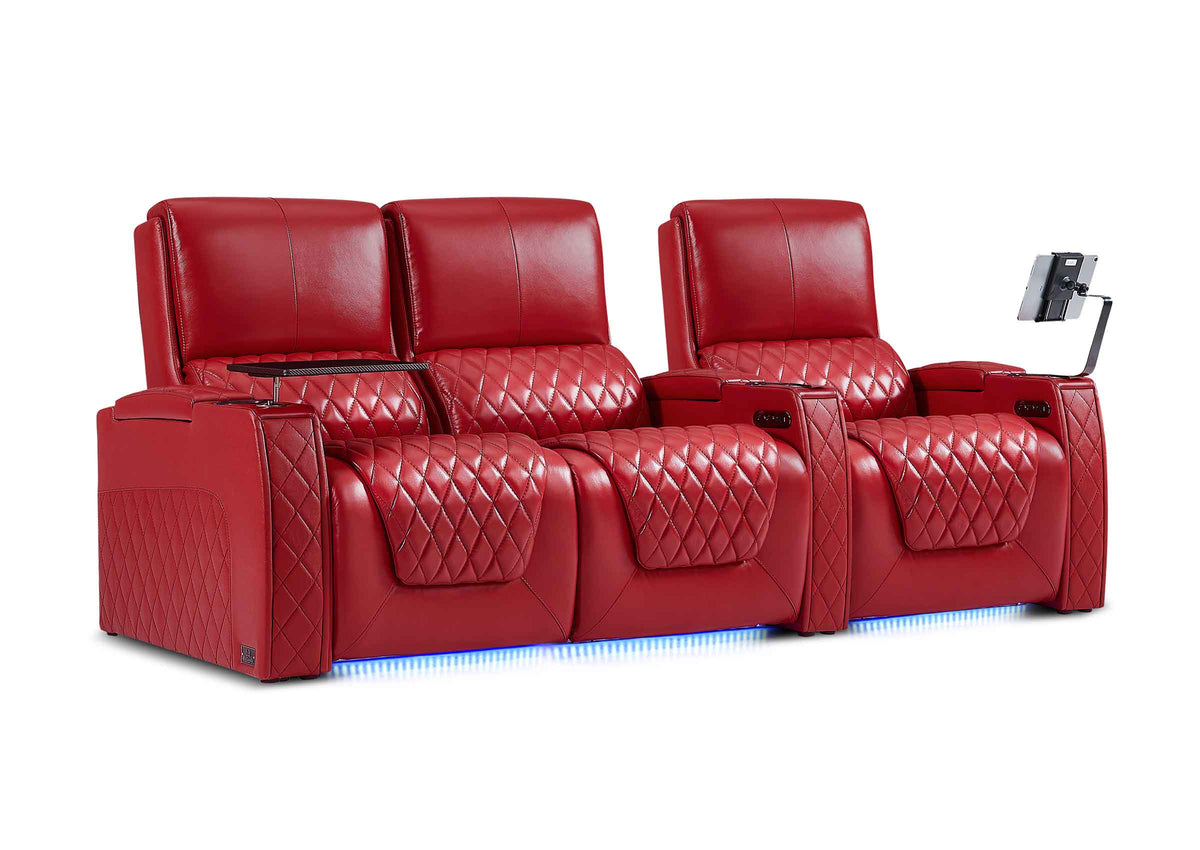 Weilianda AstroUltra XL Series – Big & Tall Design 3-Seat Movie Theater Seating | Adjustable Headrest & Lighting