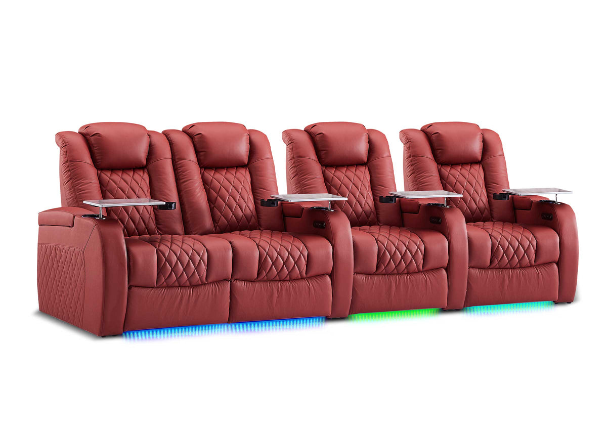 Weilianda FortLux XL Series – Big & Tall Design | 4-Seat Zero Gravity Leather Recliner for Living Room Home Theater