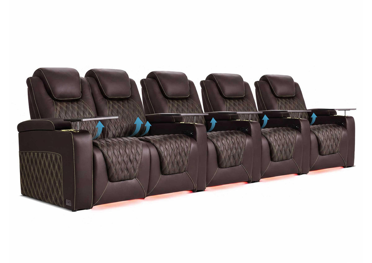 Weilianda Chic Lumbar Series 5-Seat Theater Recliner Couch with Built-In Lumbar Support