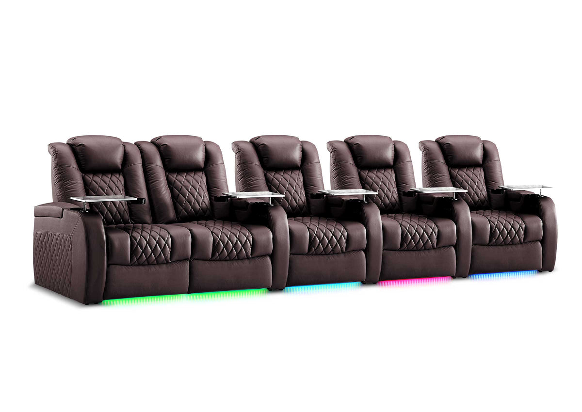 Weilianda FortLux XL Series - Oversized Comfortable Seating | Five-Seat Home Cinema Sofa with Top Grain Leather