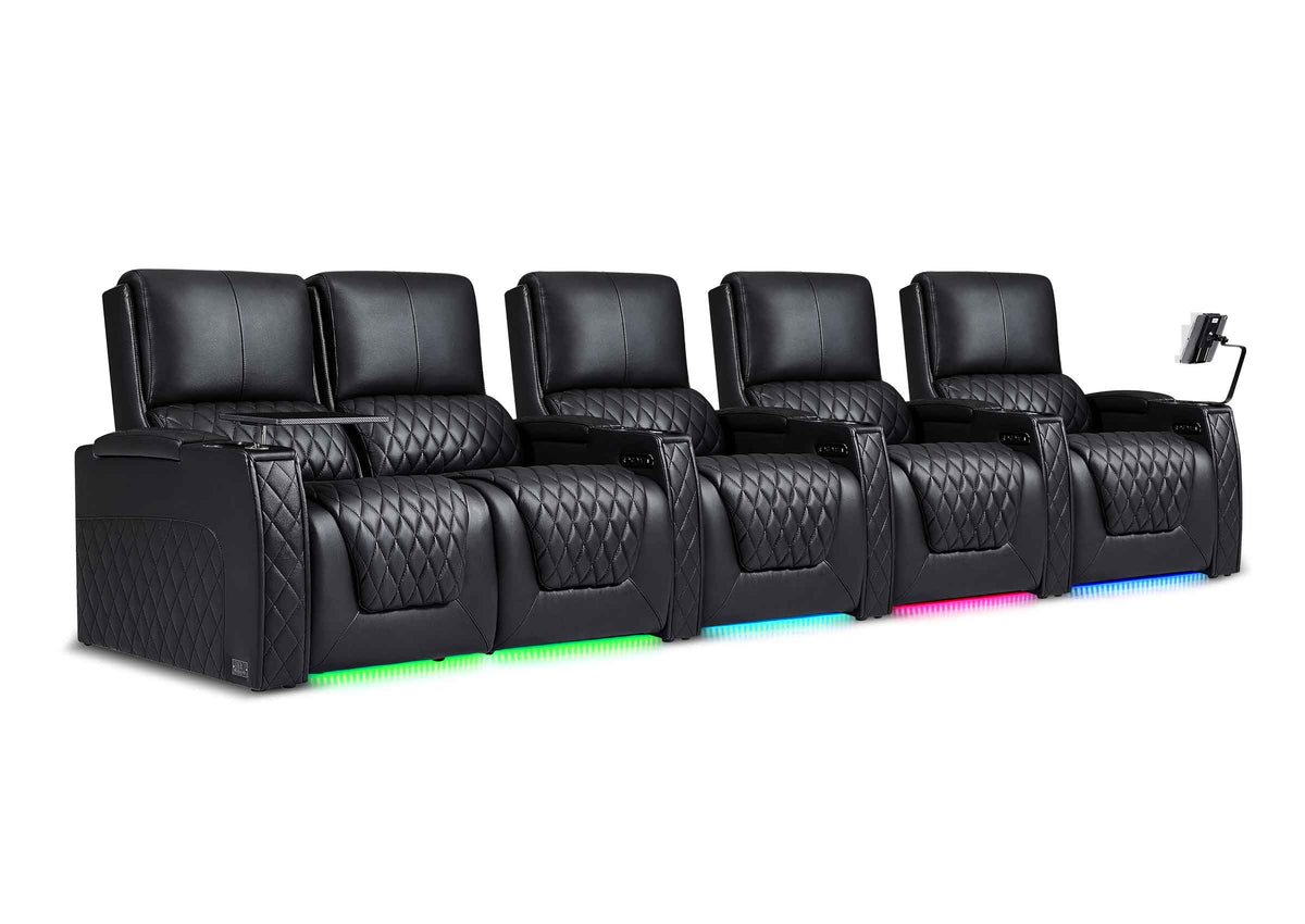 Weilianda AstroUltra XL Series – Big & Tall Design Five Seat Home Theater Seating | Extra Space to Relax & Premium Leather