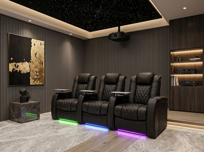 Comfortable media room seating for movie nights