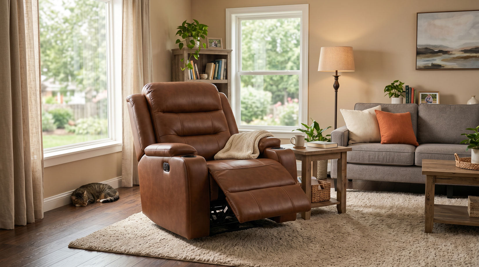 massage recliner chair in a modern living room