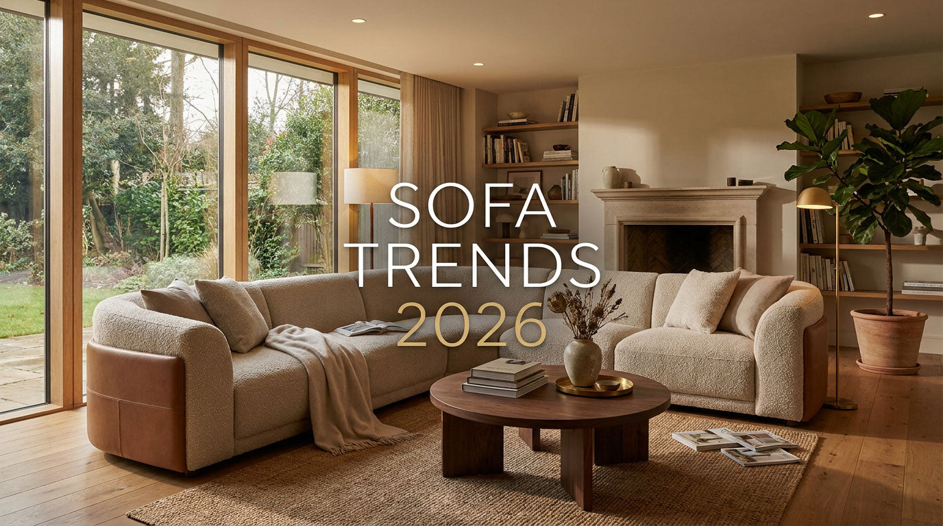 Sofa Trends 2026 modern living room with a modular sofa, warm neutral colors, and contemporary furniture design