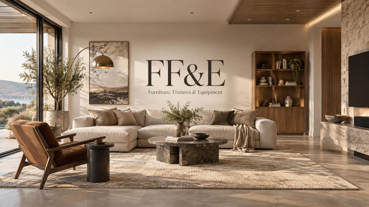 FF&E furniture fixtures and equipment in a contemporary interior design project