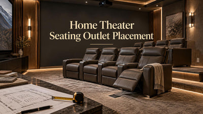 Power recliner movement zone showing where an outlet and cord should avoid moving mechanisms and remain accessible.