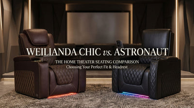 Theater seating comparison focused on Weilianda Chic and Astronaut headrest fit.