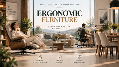 Modern ergonomic furniture examples showing how seating, desks, and home furniture support everyday use.
