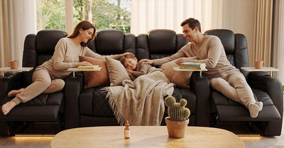 modern TV recliner in home theater living room