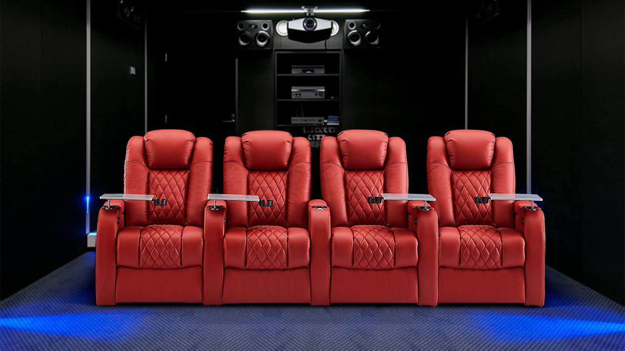 Clean Leather Theater Chairs