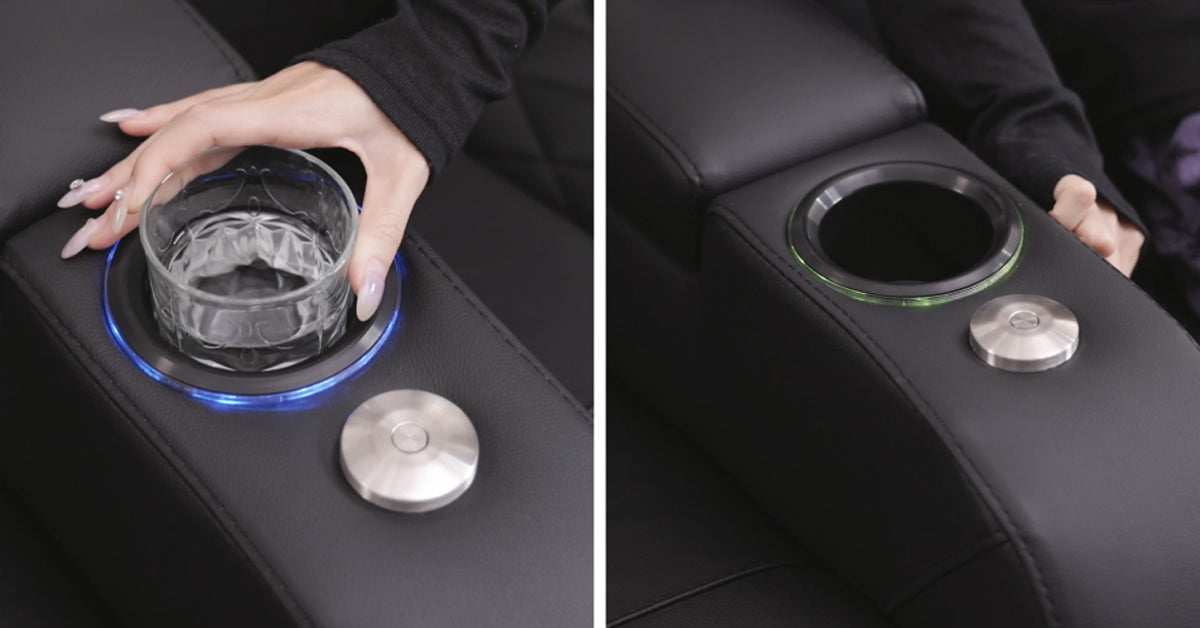 LED cup holder with built-in light