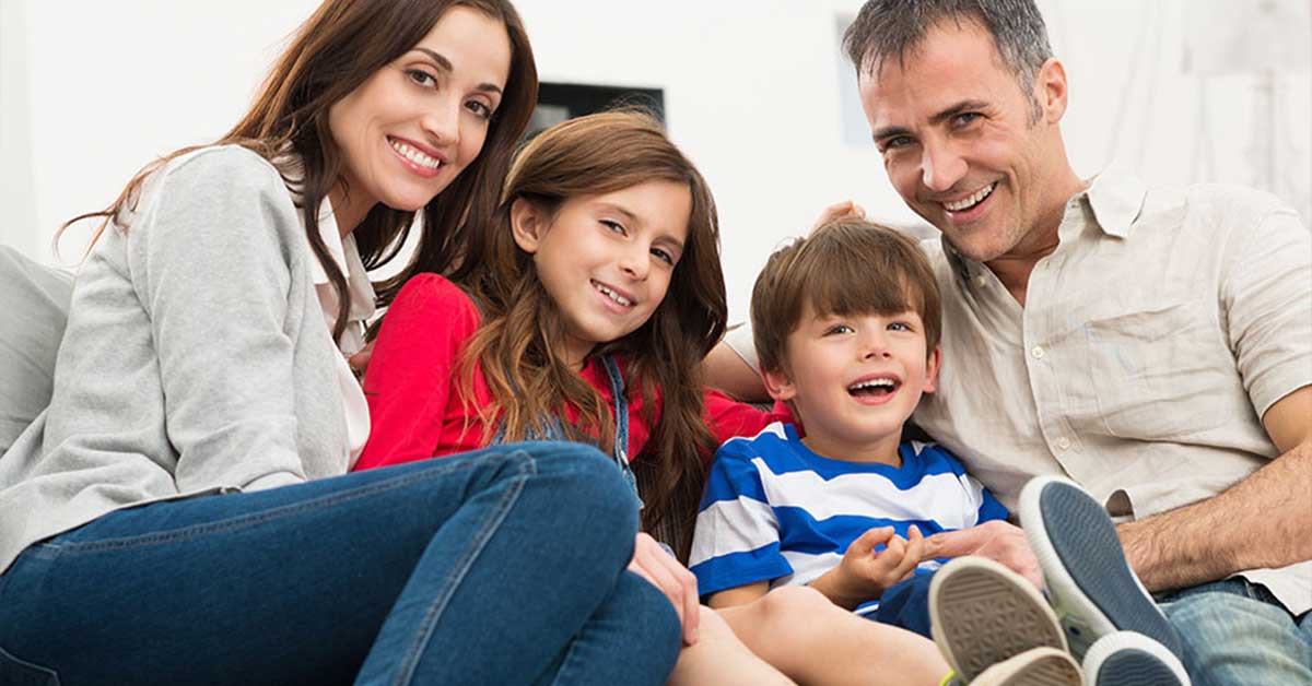 Watching a movie at home as a family