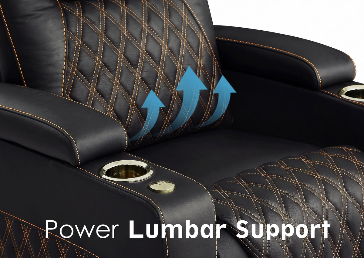 Weilianda Chic Lumbar Series 2-Seat Home Theater Sofa with Ergonomic Lumbar Support