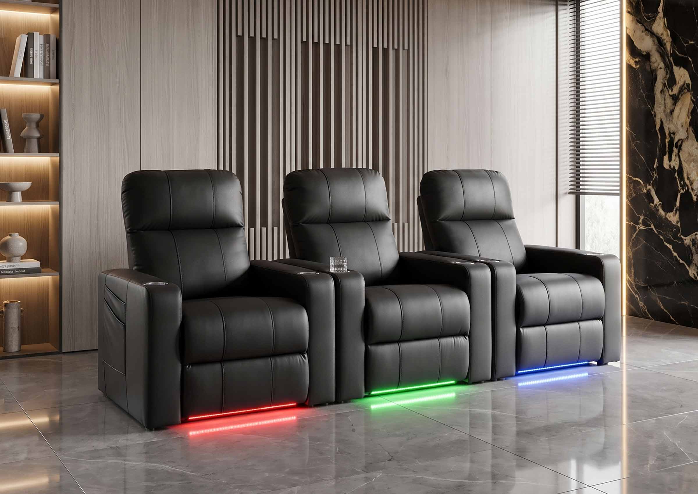 Weilianda ZeoFlex Series Zero Gravity Power Theater Recliner with RGB Ambient Lighting