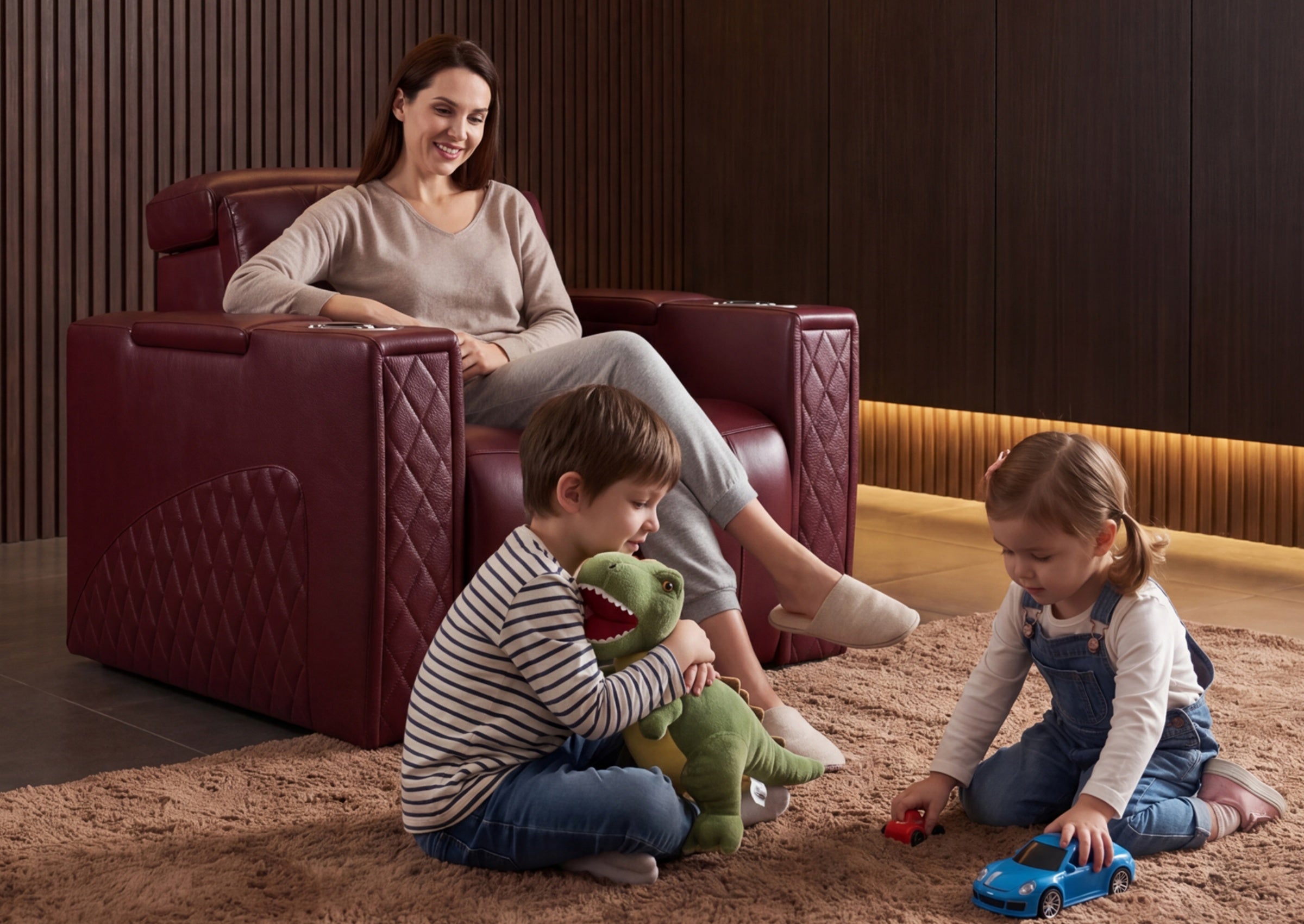 Weilianda RegalNex Series Custom Low-Profile Home Theater Seat | Wall Hugger Recliner