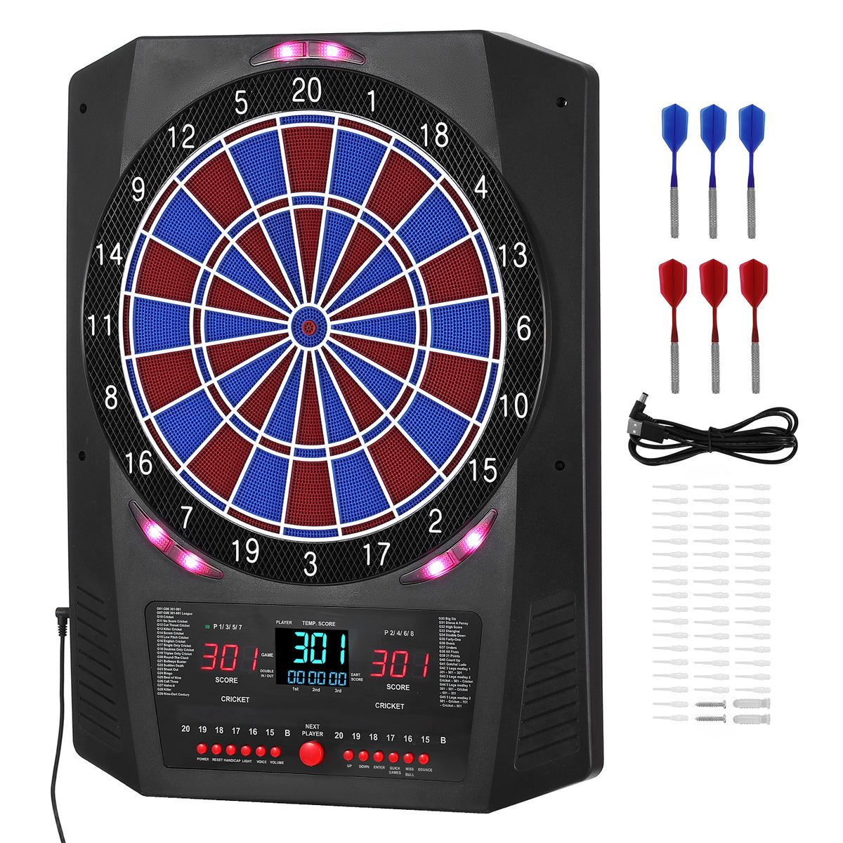 Ultimate Electronic Dartboard with 45 Games, LED Scoring & 8-Player Mode