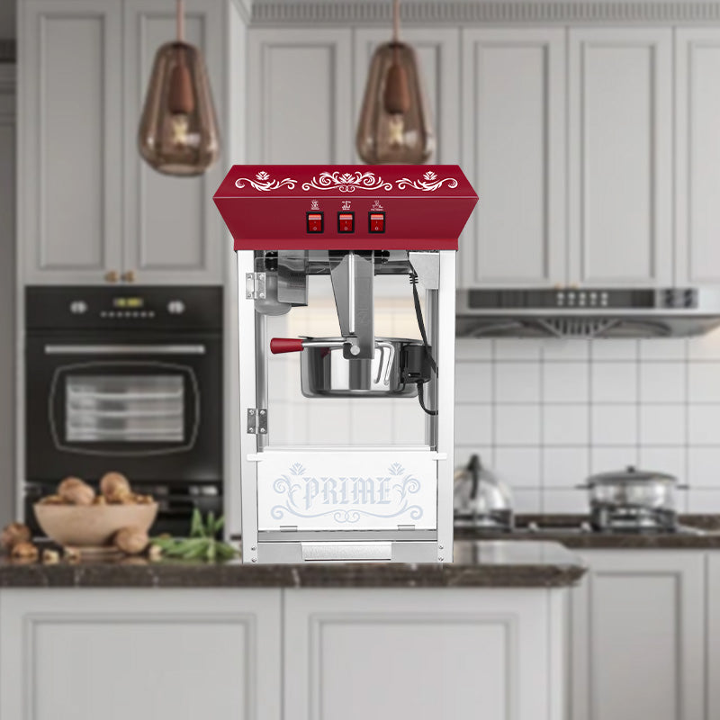 Commercial 12 Oz Countertop Popcorn Machine with Tempered Glass & Warming Deck, 850W