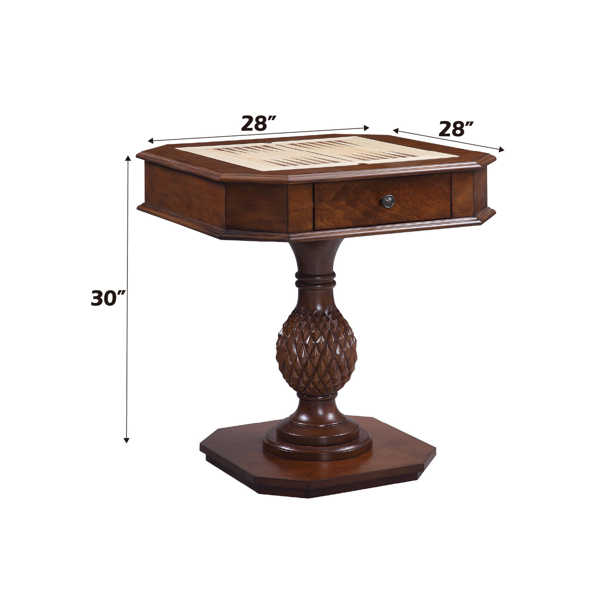 Classic Reversible Chess & Checkers Game Table with Storage Tray, Cherry Finish