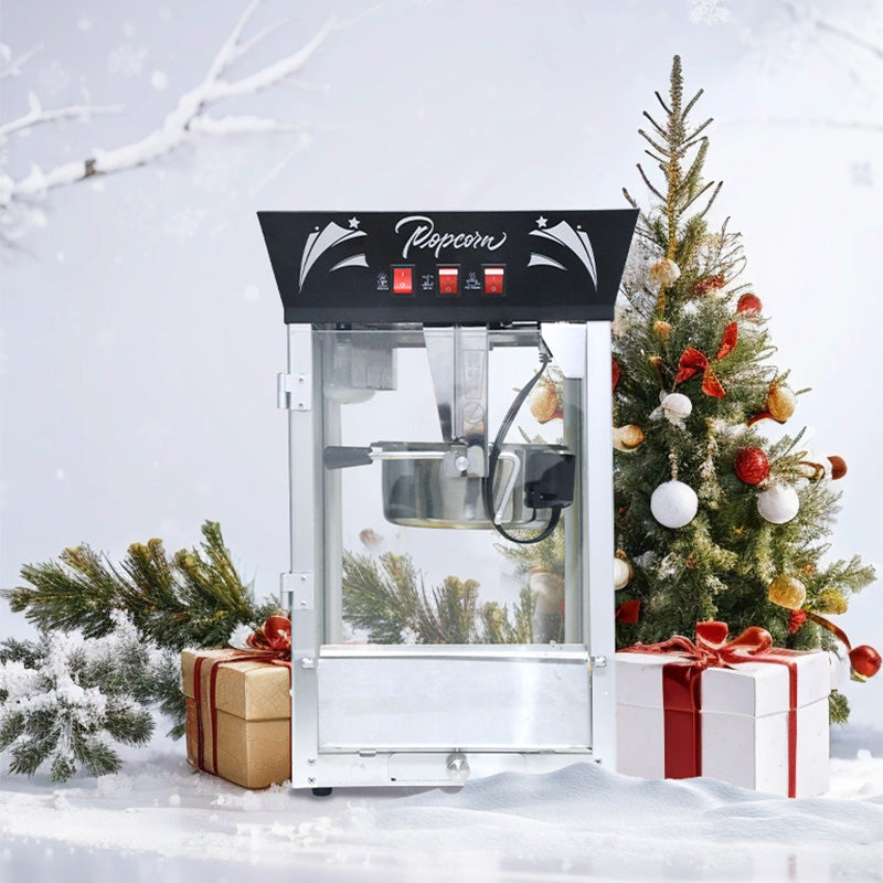 Commercial 12 Oz Countertop Popcorn Machine with Tempered Glass & Warming Deck, 850W