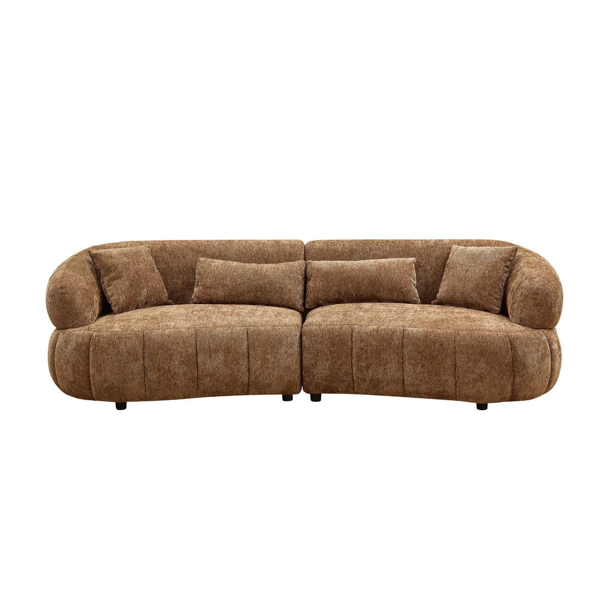 Sleek 102.36" Curved Cloud Sectional with Textured Fabric Comfort