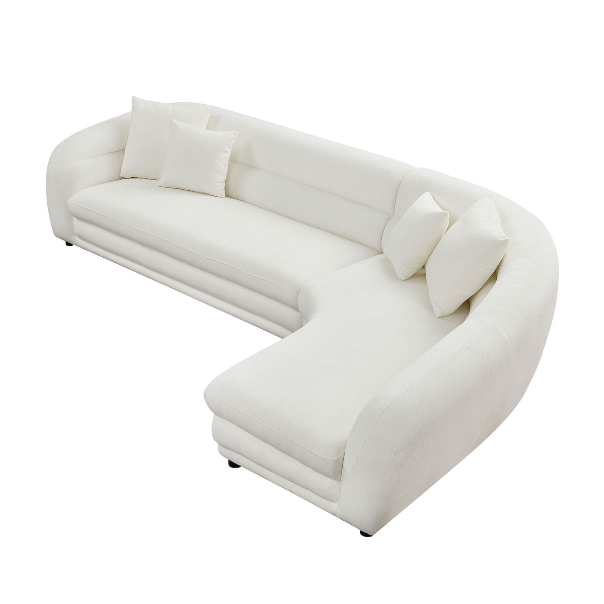 Elegant 125.2" Curved L-Shaped Modular Sectional with Plush Comfort Pillows