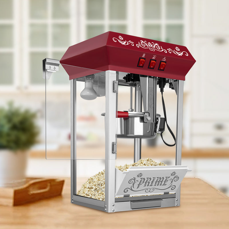 Commercial 12 Oz Countertop Popcorn Machine with Tempered Glass & Warming Deck, 850W