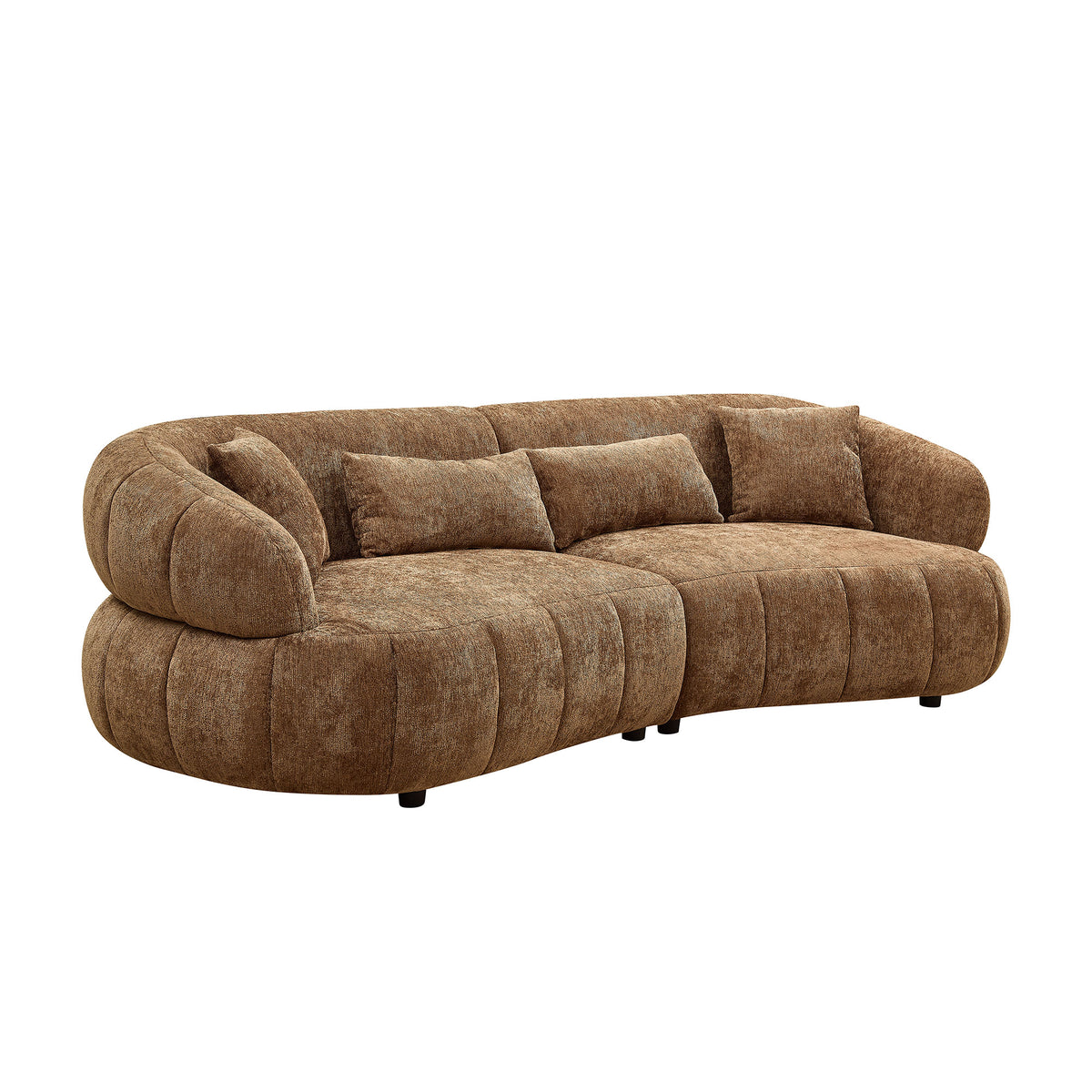 Sleek 102.36" Curved Cloud Sectional with Textured Fabric Comfort